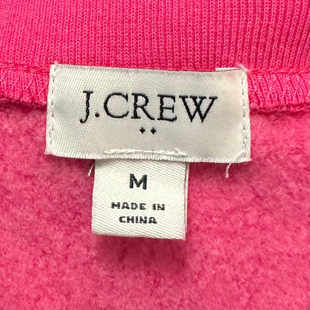 J. Crew Wide Button Collar Pullover Sweater Cloudspun Fleece Pink AC689 Size M - Picture 11 of 13